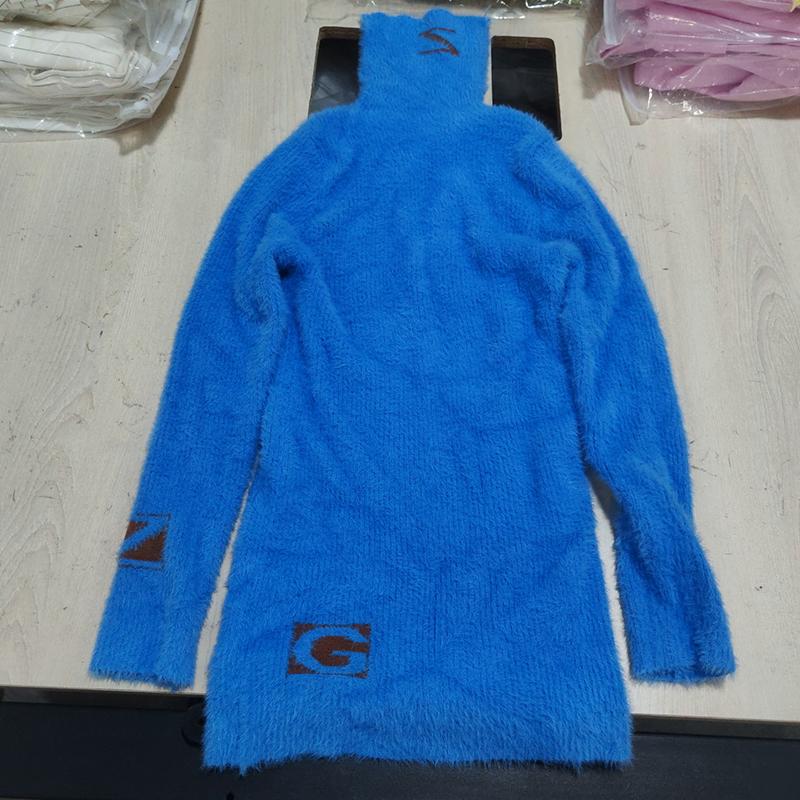 Solid Bokstavtrykk Rullekragenser Dame Høst Vinter Langermet Strikket Pullover Søt Slim Basic Strikket Topp