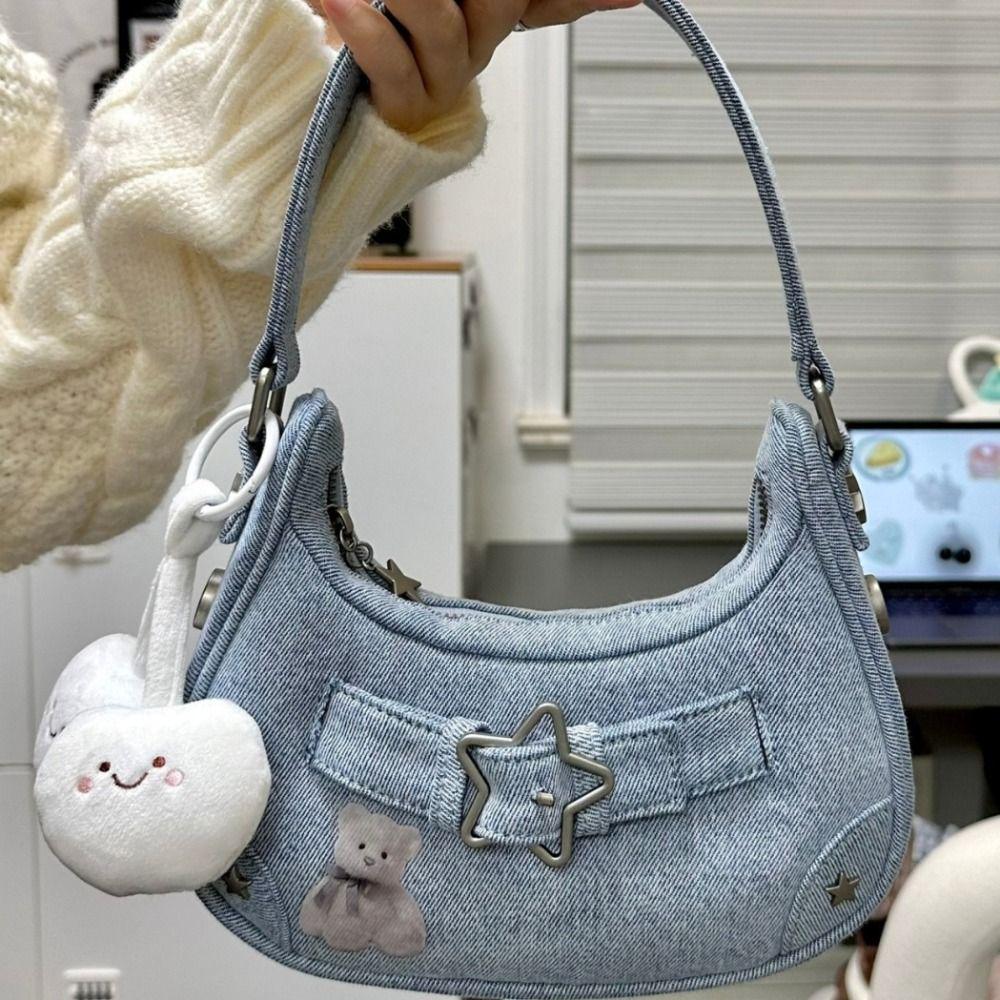For Women Fashion Y2k Cool Bag Ladies Clutch Shoulder Underarm Bag Armpit Purses Star Handbags