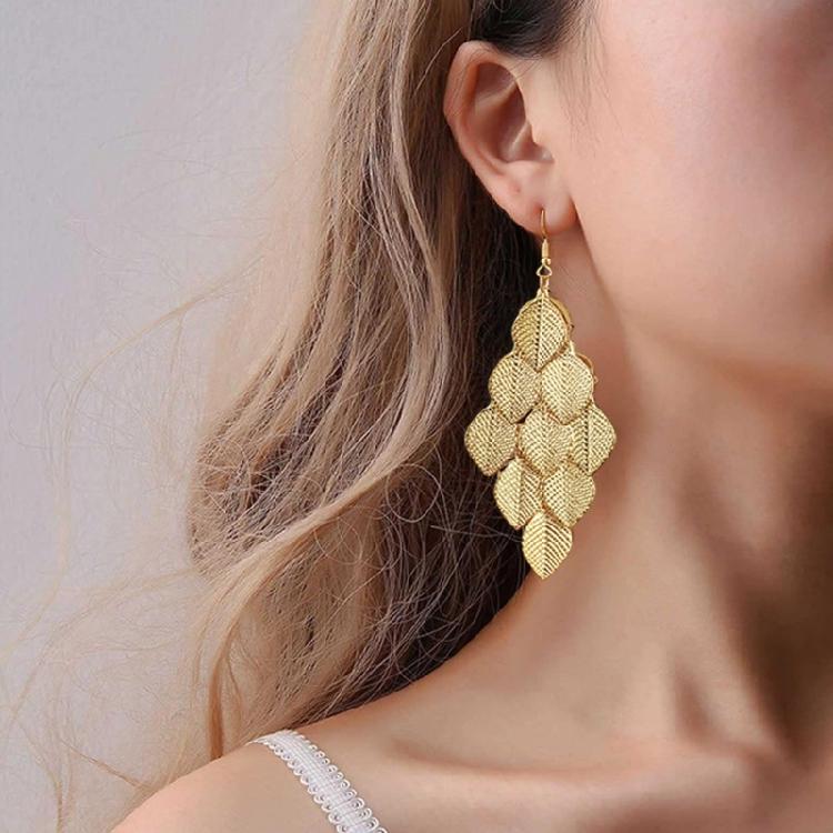 Modern Leaf Earrings Hypoallergenically Material Comfortable Zinc Alloy Tassels Accessory for Sensitive Ears