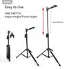 Aroma Portable Guitar Stand, Tripod-Style Floor Stand with Auto-Lock Neck Holder, One-Touch Height Adjustment, Stable Design, Compatible with Guitars