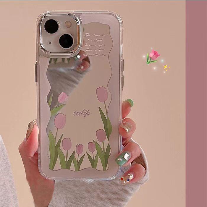 

Spring Tulip Flower Makeup Mirror Phone Case for iPhone 17 Pro/13 iPhone 11 Pro