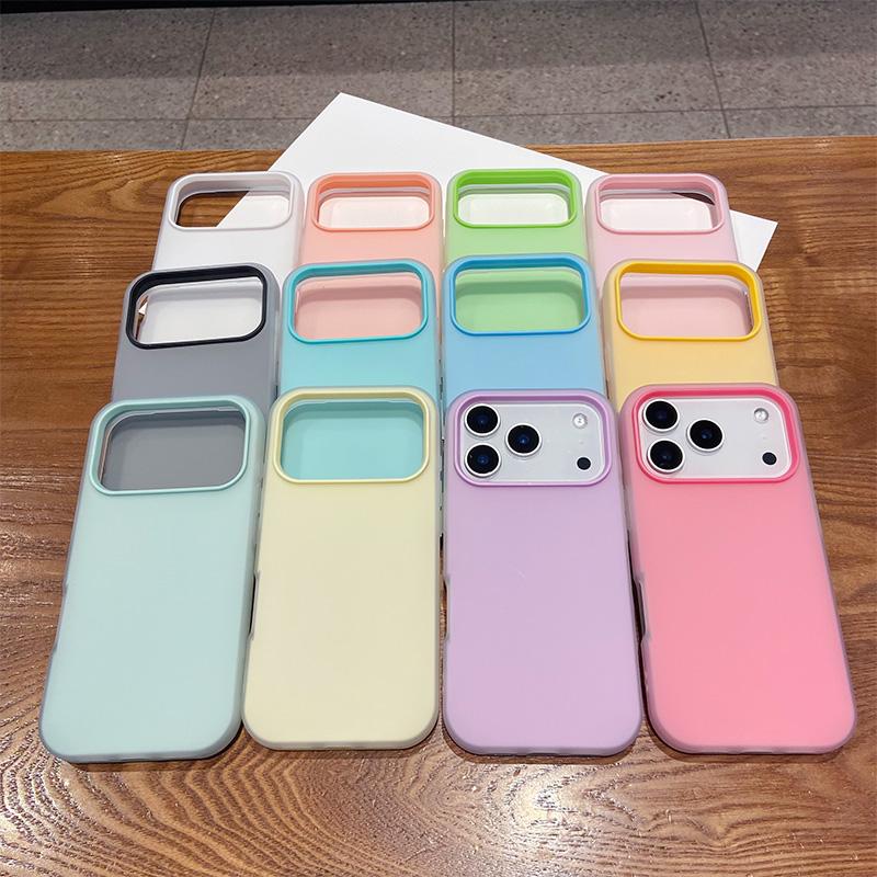 Luxury 2in1 Candy Phone Case for IPhone 17 Air 12 13 14 15 16 Pro Max TPU+PC Shockproof Bumper Back Cases Protect Cover