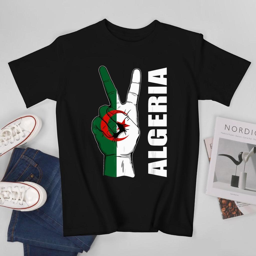More Design Algeria Flag Algerian Unisex Tshirt Tees Tshirt Oneck T Shirts Unisex Boys Clothing 100 Cotton