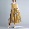 Abiti Estivi Vintage Stampati da Donna Senza Maniche Moda Ampi Vacanza Spiaggia Abito Sottile Eleganti Vestidos Robe Femme
