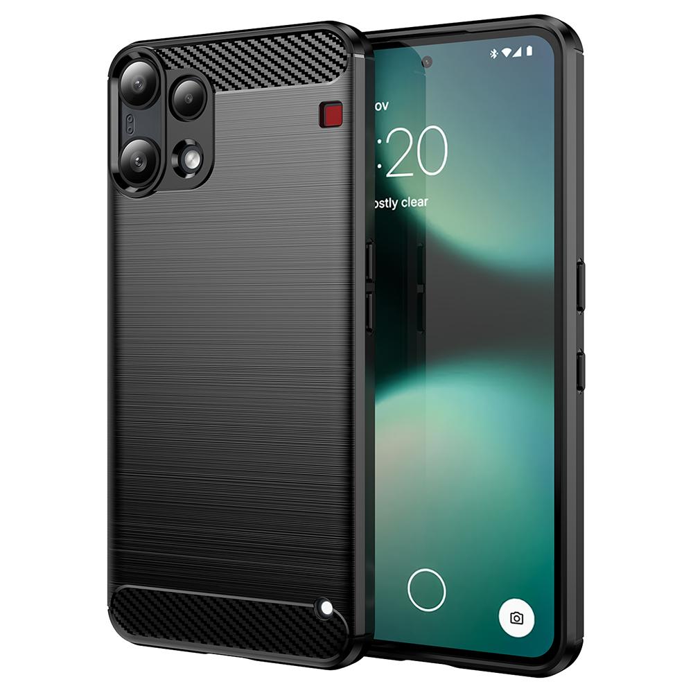 For Nothing Phone (3a) Lite 5G Case Protective Phone Cover Carbon Fiber Texture Brushed