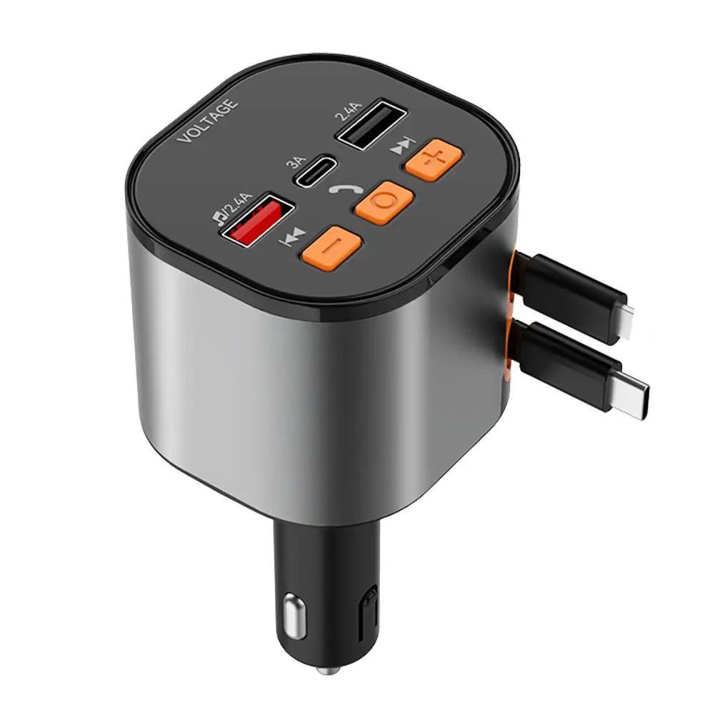 

Автомобильное зарядное устройство 90 Вт со светодиодным дисплеем QC3.0+PD, быстрая зарядка MP3-прикуривателя, Bluetooth, аксессуары для автомобильных сигарет, адаптер для плеера B2C3