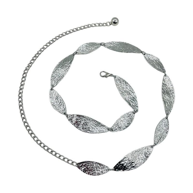 Vintage Silver Metal Waist Chain For Women With Water Drilled Embellishments Fashionable Ethnic Style For Summer Wear