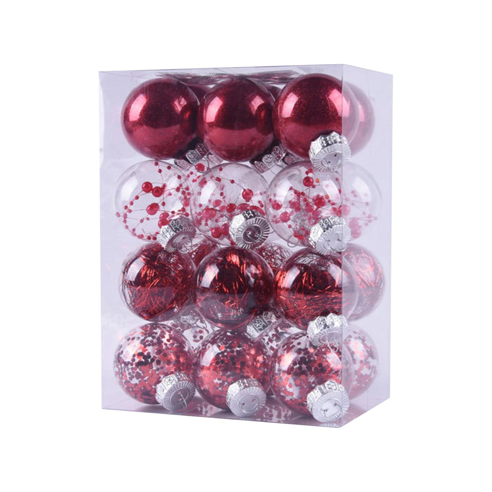 

Рождественское украшение 4 см 36 Рождественский шар Подвесное украшение Яркий шар-бочка Пластиковый шар с гальваническим покрытием One Size