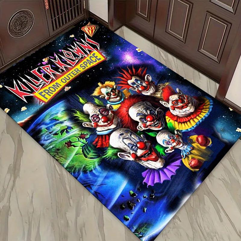 Killer Clown Horror Carpet Rug for Living Room Bedroom Home Sofa Decoration,Kids play Non-slip Floor Mat
