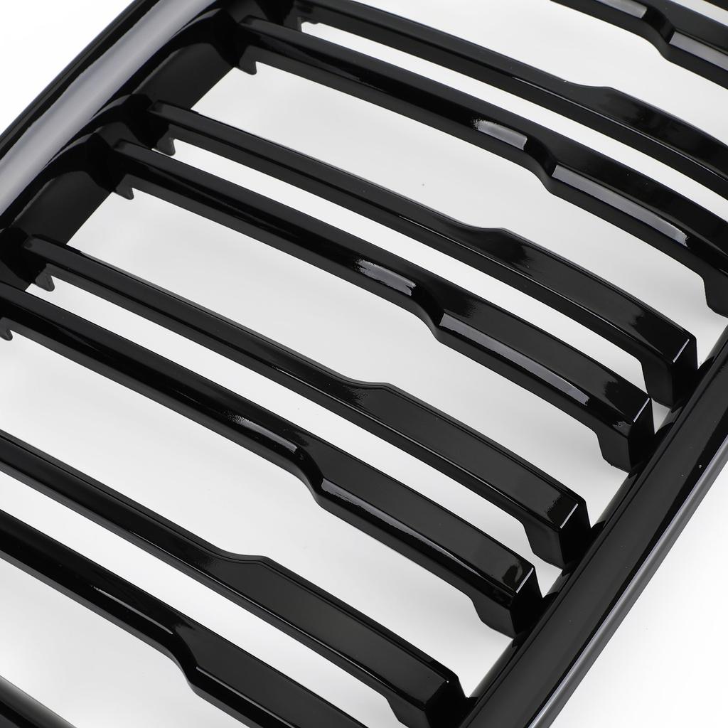 Gloss Black Dual Slats Front Hood Kidney Grill Grille Fit BMW X1 E84 2009-14 SUV