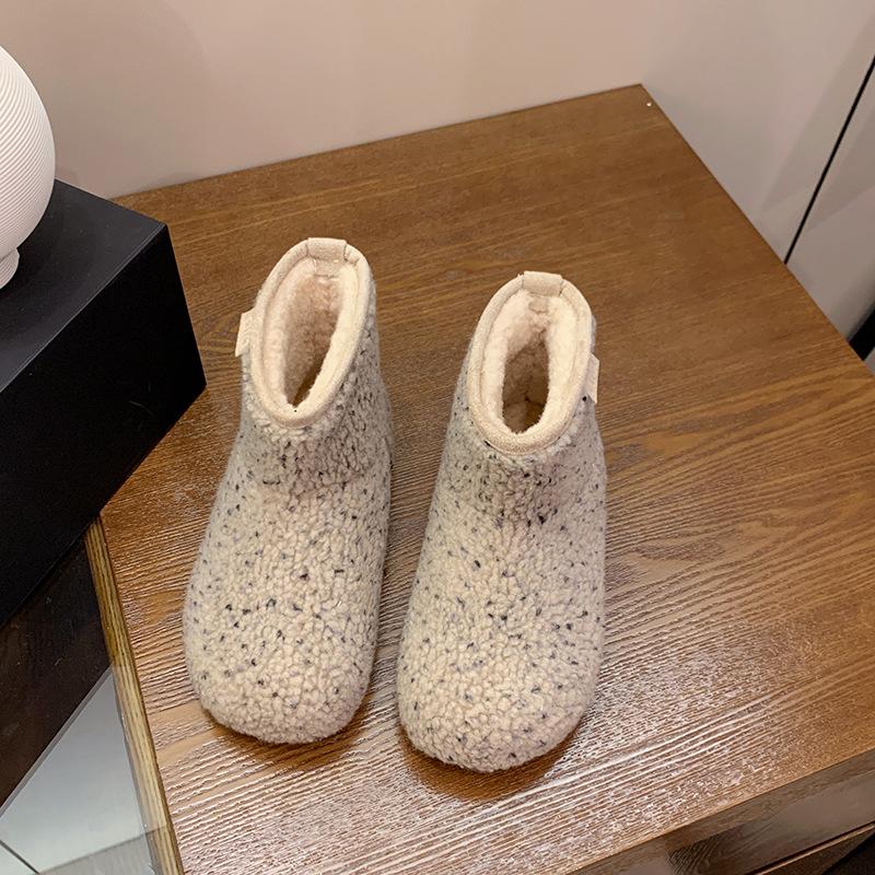 

Women s soft elastic winter warm cold padded snow boots thick bottom non-slip wear outdoor leisure sports fur cotton boots 40 светло-серый