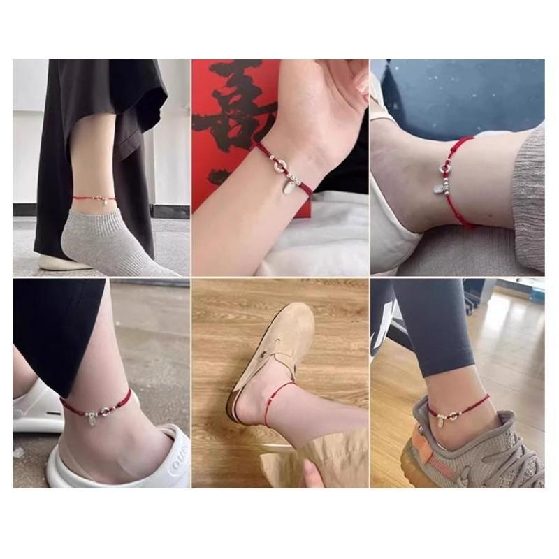 Hand Woven Xiangyun Peace Buckle Couple Braided Rope Bracelet Chinese Style Gift Jewelry