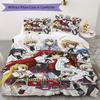 High School DxD Muster Bettwäsche Steppbett-Set Bettbezug Kissenbezug Heimdekoration Geburtstagsgeschenk (1 Bettbezug + 2 Kissenbezüge (ohne Füllung))