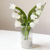 Mini Glass Lily of The Valley Flower Figurine Handmade Faux Crystal Small Flower Bouquet Collectible Ornaments for Mother's Day Birthday Valentines
