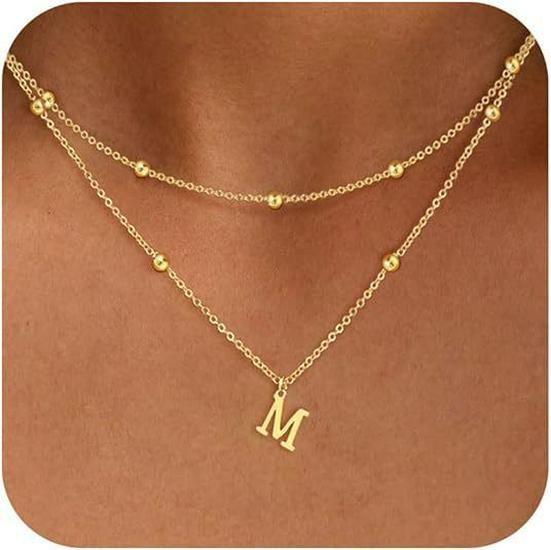 Exquisite 14K Gold Plated Copper Initial Pendant Necklace - Personalized and Fashionable Jewelry