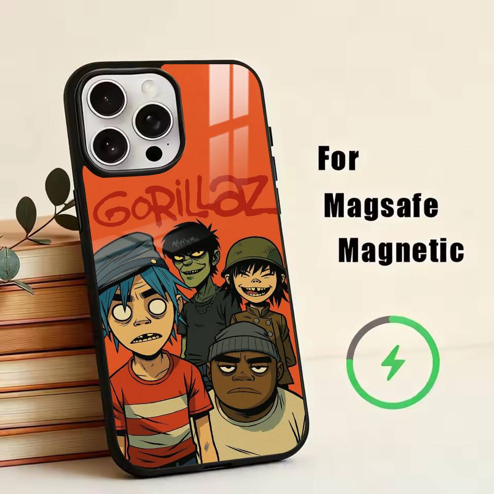 C-Gorillaz Anime Phone Case For iPhone17,16,15,14,13,12,11 Plus,Pro Magnetic with Magsafe Wireless Charging