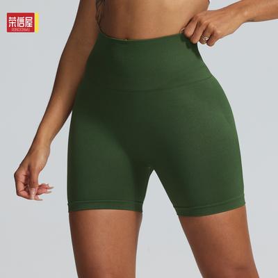 Sportshorts Europäische und amerikanische hochtaillierte Pfirsich-Hüft-Yogahose Sommer Outdoor Dreipunkt-Hose Shorts Damen Schnelltrocknende Fitness-Sport