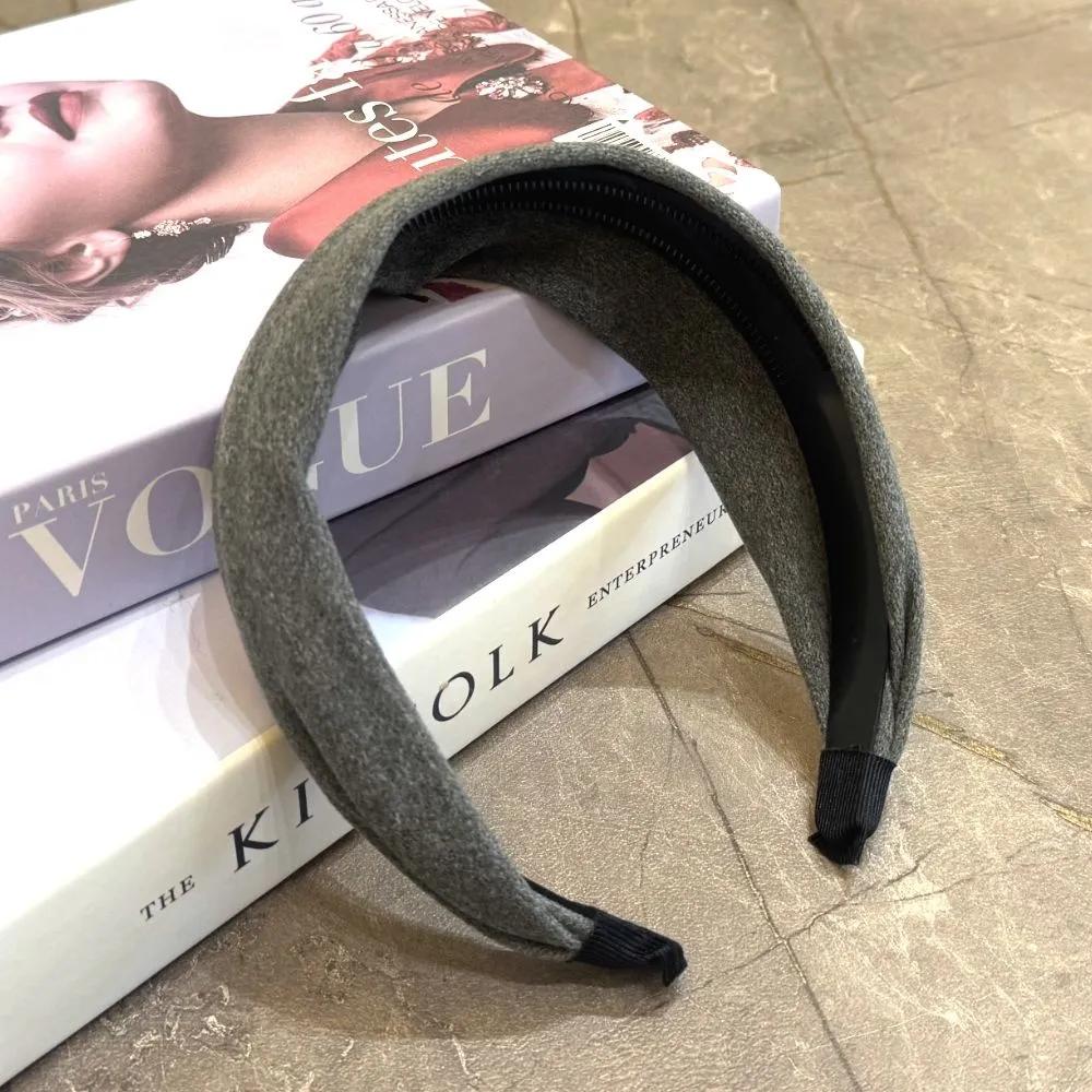 Basic Headband Hairband Gray Wide