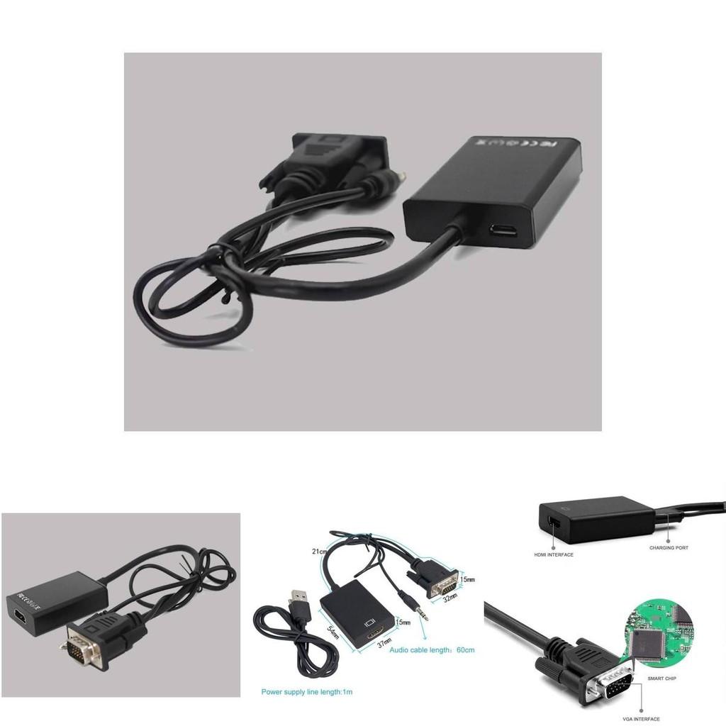 Vga To Hdmi Converter Cable Copper Core For Hdtv Monitor Pc Gaming Home Theater Setup