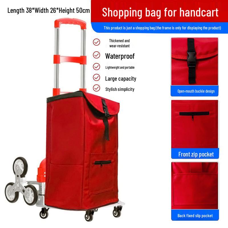 Waterproof Stair Climbing Cart with Storage Bag: Compact, Durable, and Ideal for Shopping