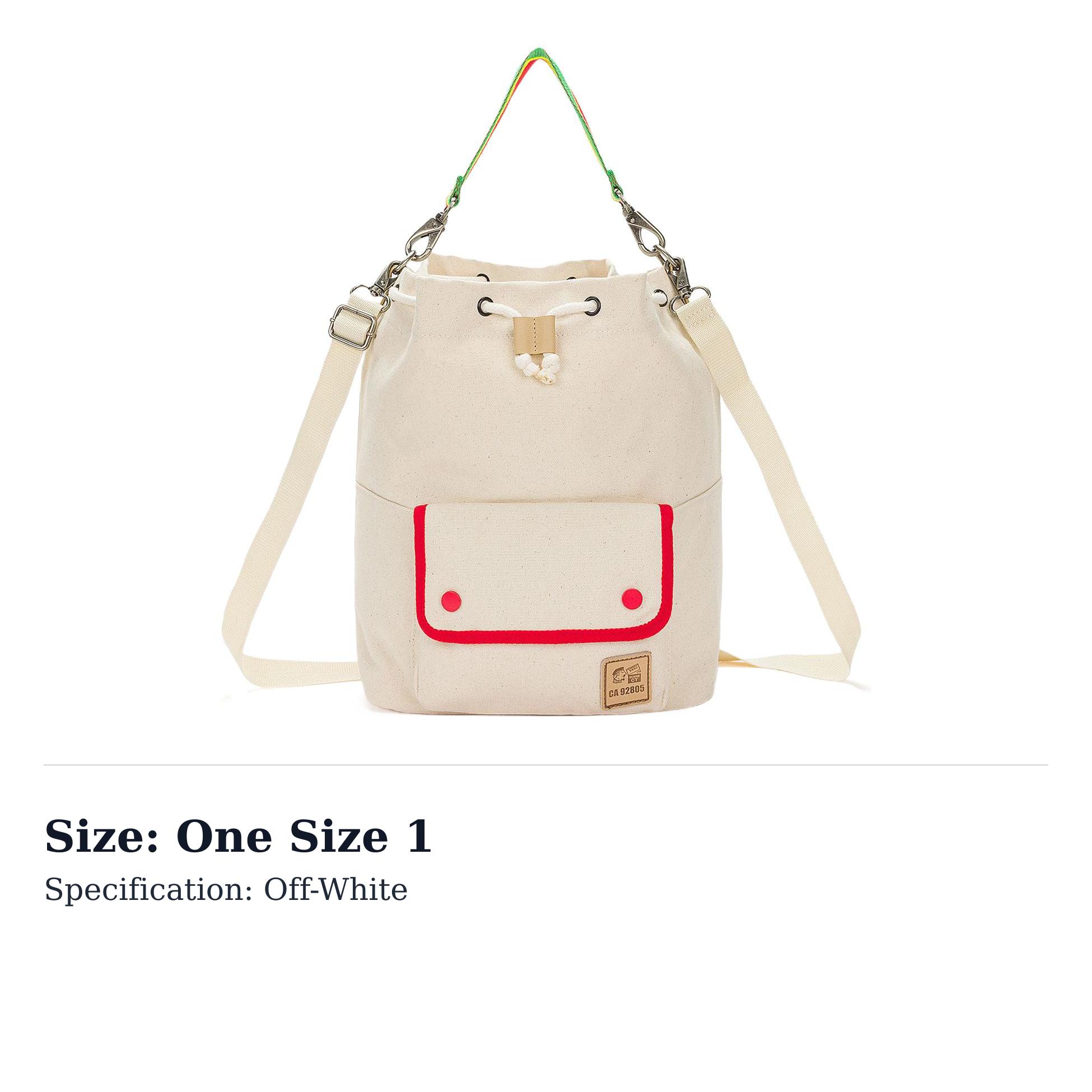 Vans Cotton Bucket Bag, Handbag, Shoulder Bag, Crossbody Bag Regular Womens Ecru VN0007AD7VJ One Size 1