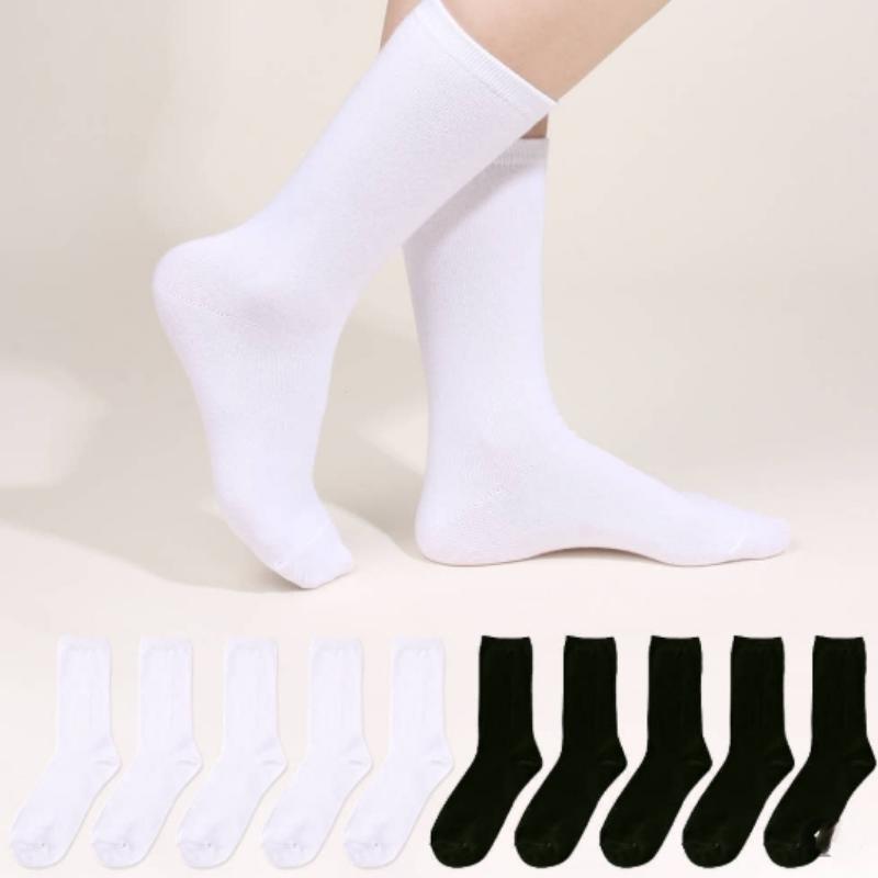 Premium Solid Crew Socks 5 Packs