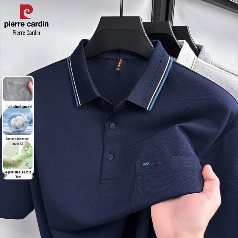 

Pierre Cardin Men s Cotton Blend Short Sleeve Polo T-Shirt with Pocket L