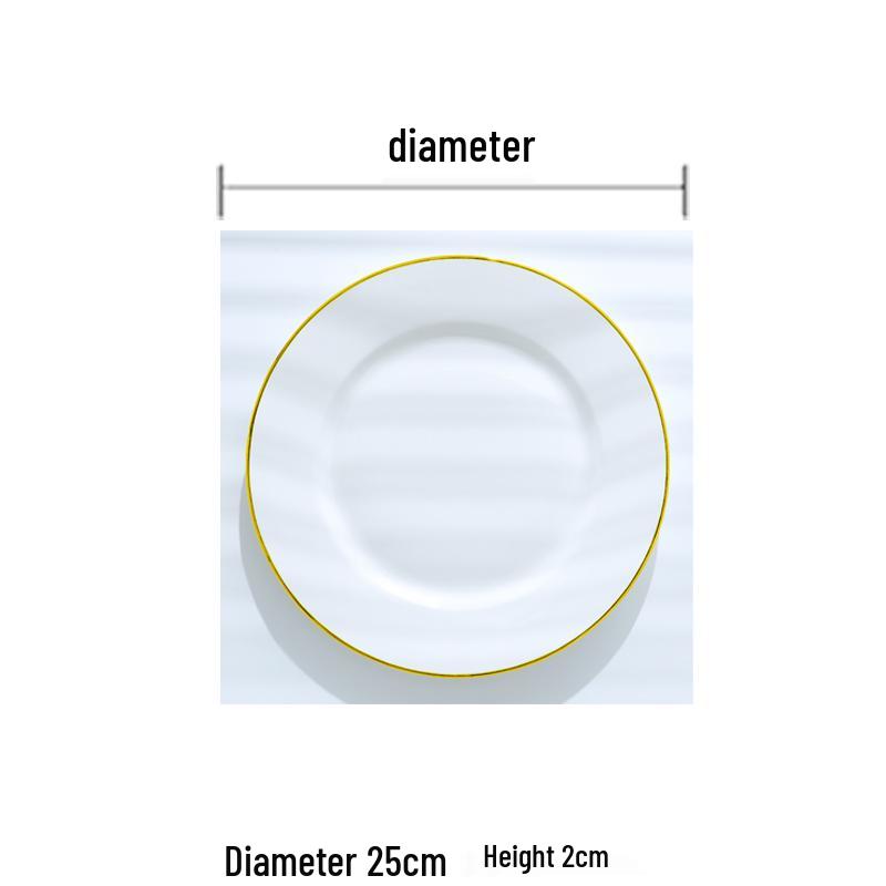 Nordic Gold Rim Steak Knife & Fork Plate Set - Western Dining & Breakfast Tableware