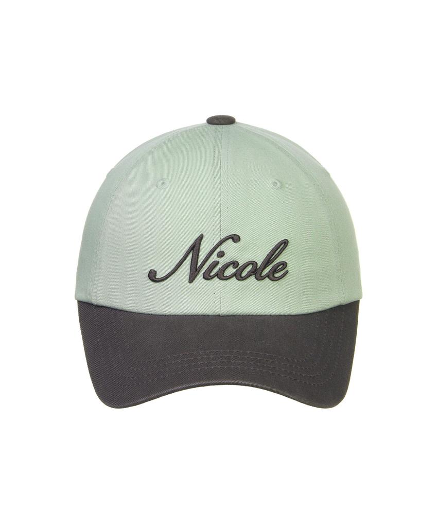 Nigaennikol Nicole Lettering Ball Cap_Khaki Charcoal