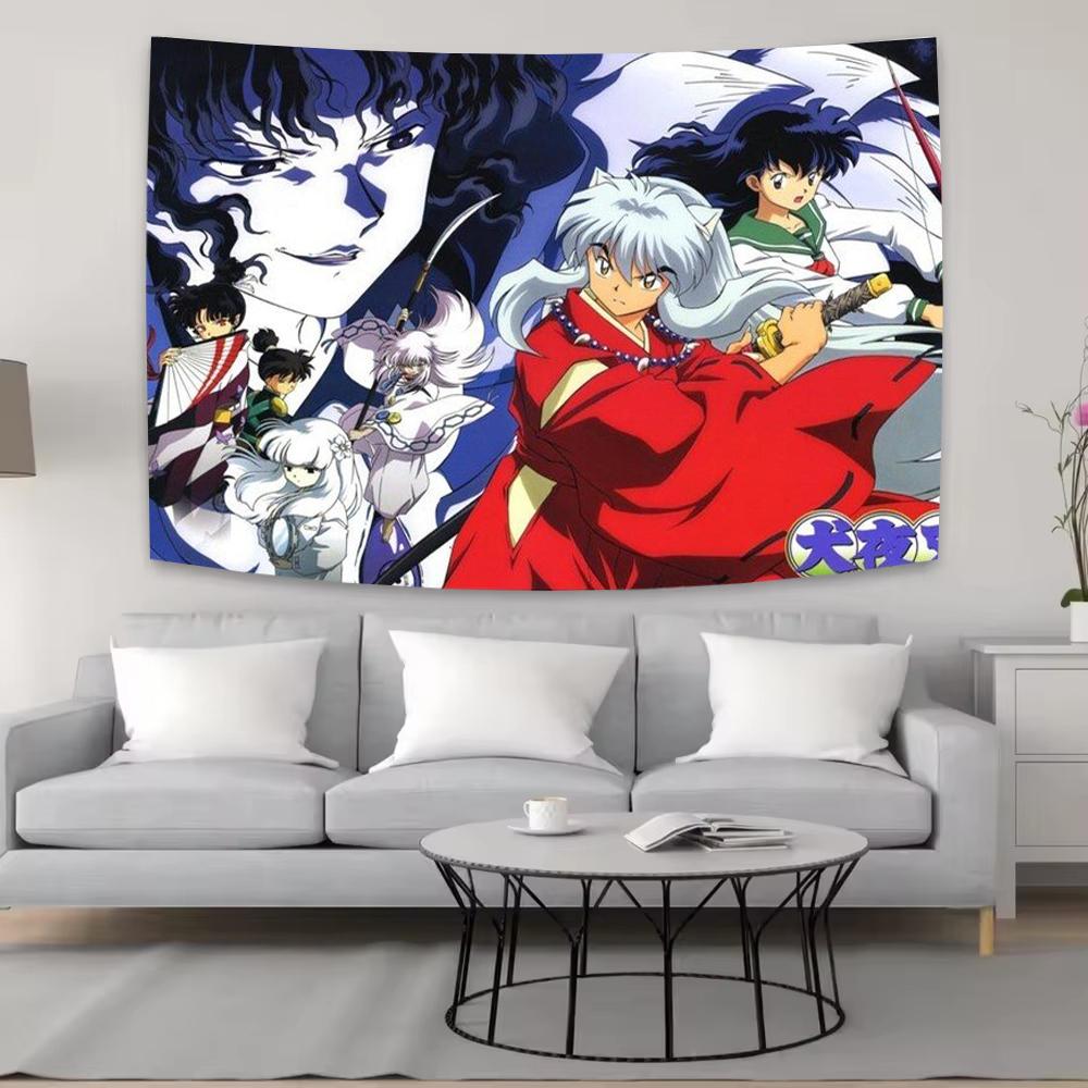 I-Inuyasha Anime Tapestry Wall Art Cool Room Stuff Large Tapestry Wall Backdrop Decoration Accessories