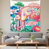Boho Chic Wall Tapestry With Moon Phase Floral Starry Sky Design Bedroom Yoga Studio Decor