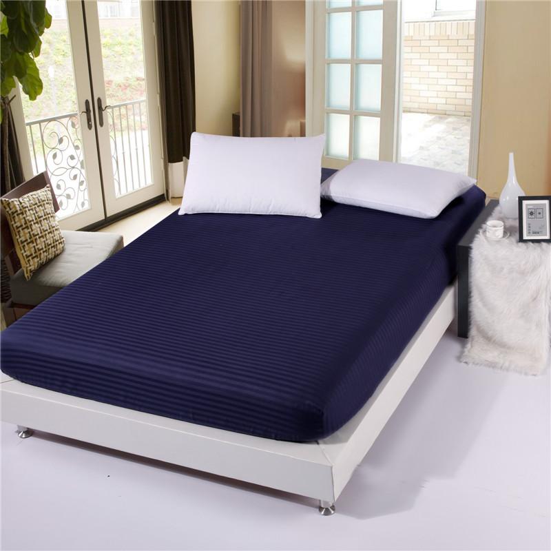100% Cotton Premium Satin Stripe Fitted Sheet With Elastic Corners 160x200cm And 200x220cm Multiple Sizes
