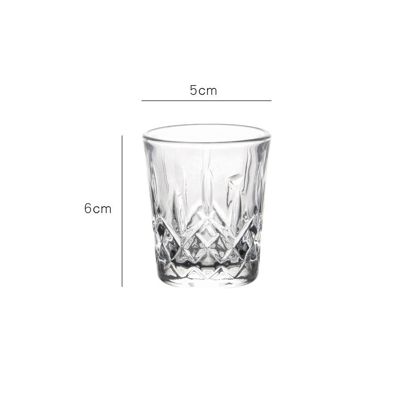 2pcs Set 50ml Diamond Crystal Glass Luxury Baijiu Cup Set Red Wine Foreign Wine Spirits Cups Household Transparent Liquor Goblet