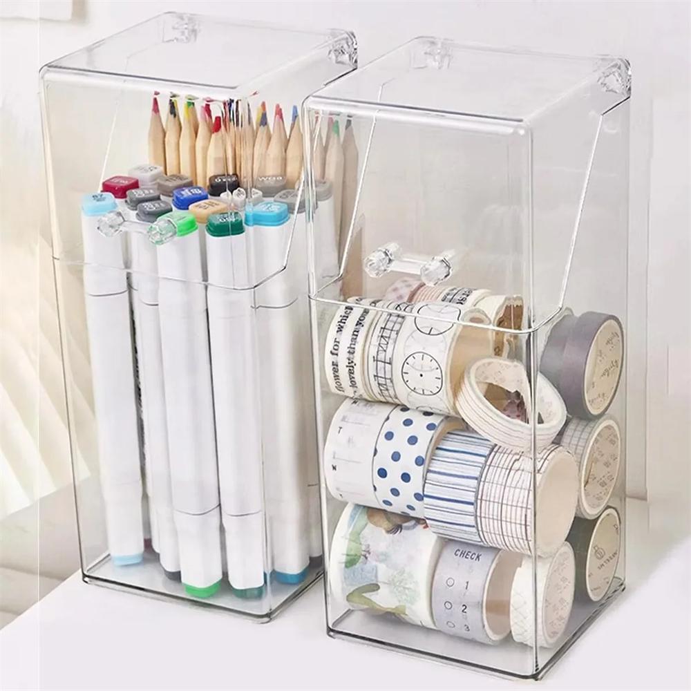 1pc Makeup Brush Storage Box Simple And Transparent Multifunctional Makeup Brush Storage Rack Simple Durable And Practical