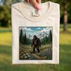 Comfort Colors® - Bigfoot Mountain Wildflower Shirt, Sasquatch Nature Tee, Funny Bigfoot Hiking Outdoor Gift, Bigfoot Lovers