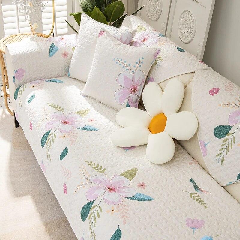 Four Seasons General Non-slip Small Floral Fabric Spring Cover Towel Covers Cloth Cotton Pastoral Style Sofa Cushions