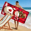 Charming frosty holiday delight Print beach towel, quick drying, suitable for travel, outdoor sports, jogging, the beach and swimming, gift