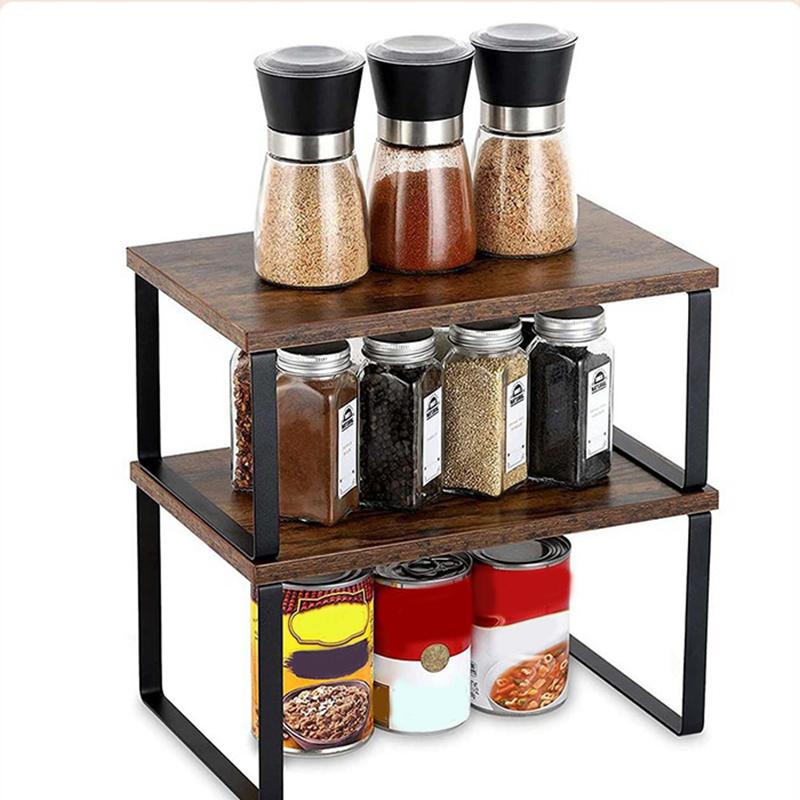2 kitchen table storage rack  Organiser , heavy and strong, strong bearing capacity, suitable for condiments, dishes, POTS, cans marrone