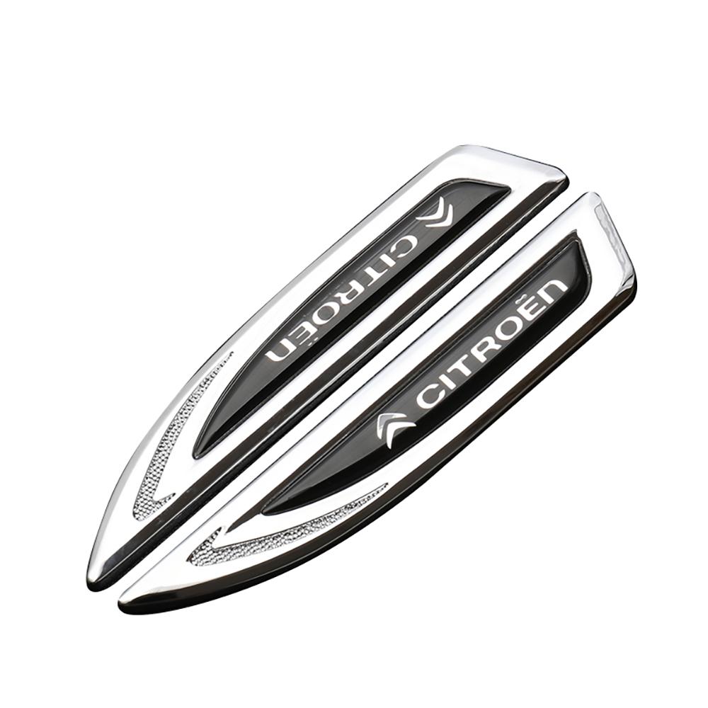 

2 шт. Стилізація Автомобіля Наклейки-Значки Металеві Лезо-Ніж на Крило Для Citroen C4 Picasso Xsara C5 Aircross Cactus C1 C2 C3 C6 C8