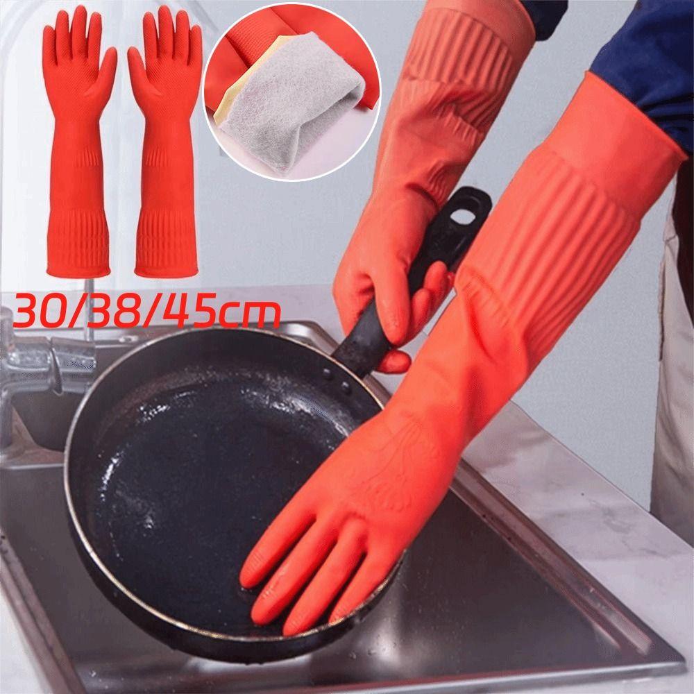 30/38/45cm Chemical Resistant Gloves Extra Long Cuffs Protective Gauntlets  Kitchen Use