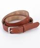 THE-ABON W23 Silver Square Buckle Faux Leather Belt Camel
