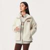Li-Ning Comfortable Casual Minimalist Stand Collar Zipper Fleece Jacket Women Jackets Swan-White AFDUD66-1