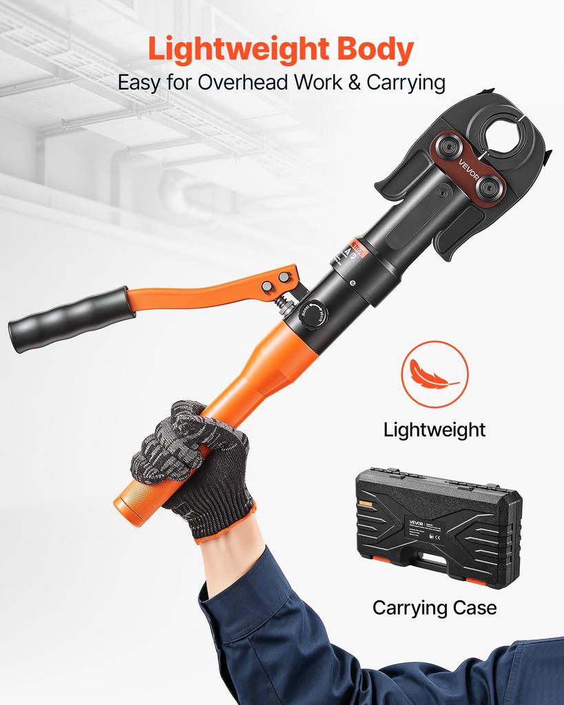 VEVOR Pipe Crimping Tool, Hydraulic Driven Press Tool with 5 Press Jaws, M12, M15, M18, M22