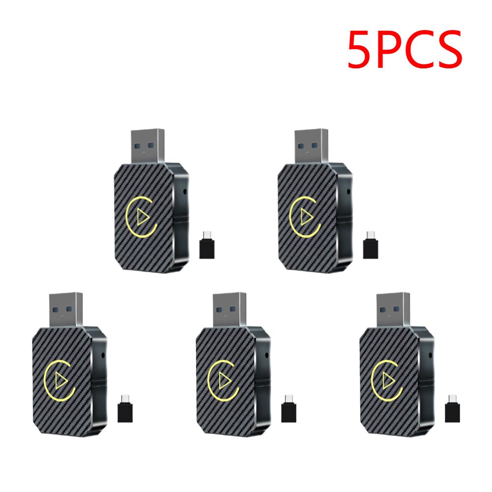 10-1PCS Wireless Carplay Android Auto Adapter Plug&Play 2 in 1 Mini Box CarPlay AI Box for OEM Wired CarPlay/Andriod Auto Cars