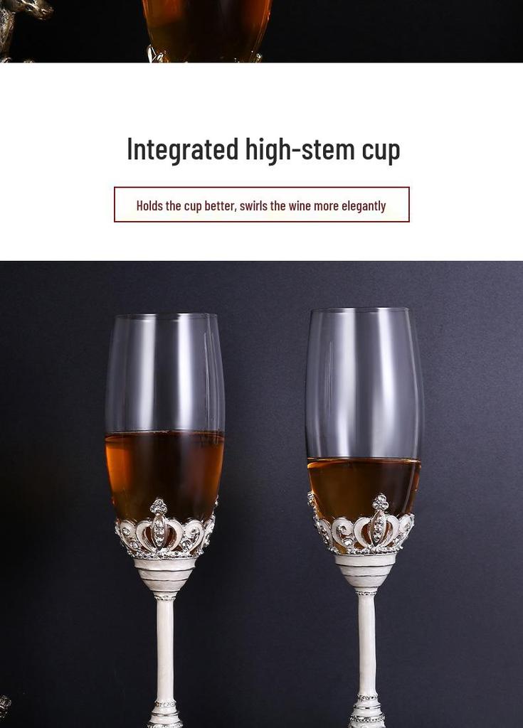 Elegant Enamel Crystal Champagne Flute Set - High-Stem Sparkling Wine Glasses, Perfect for Home or Bar Gifts