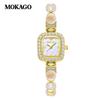 Mokaga Women's Quartz Bracelet Watch with Mother-of-Pearl, Diamonds, Bow Knot, and Waterproof Design