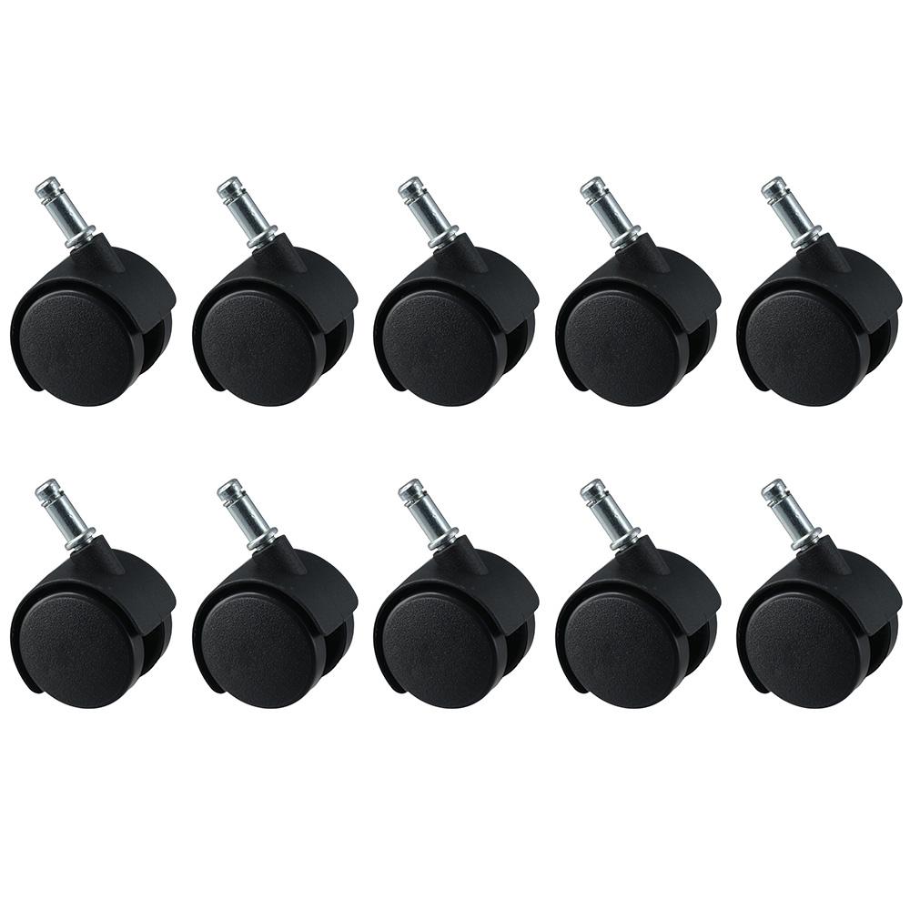 Durable Nylon Insert Rod 360 Degree Universal Caster PP Iron 1.5 Inch Swivel Casters Silver Black Furniture Pulley Worker