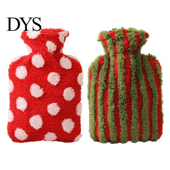 Thickened Hot Water Bottle 500/1000/2000ML Christmas Bottle, PVC Bag with Plush Cover, Leak Proof Pouch Long Lasting Heat Retention, Winter