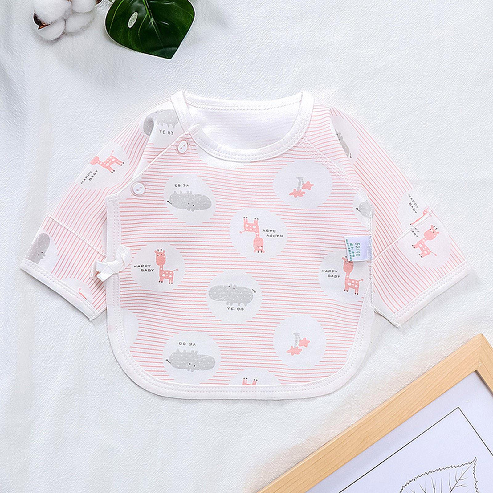 

Весенний детский хлопок плечевая пряжка половина спины топ для новорожденных с рукавом