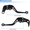 Motorcycle Short Brake Clutch Lever Adjustable for Suzuki GSXR600 GSXR750 GSXR1000 Solid Black Aluminum Alloy Handlebar Brake Lever Clutch Lever